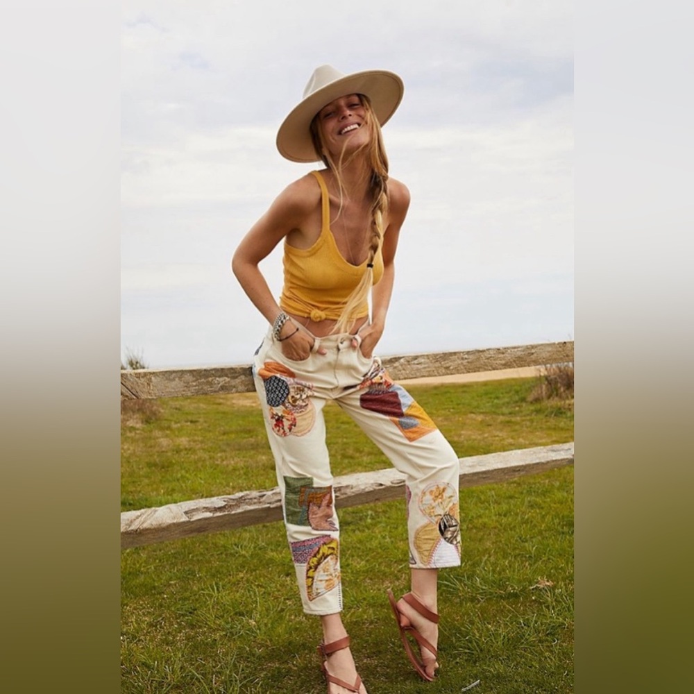Free People Sunnies Patchwork Jeans